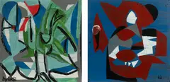 Ladislav Dydek, Paired Compositions I, 1962, oil, foil, board