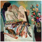 Walter Spitzer, Seated Nude With Fish, 1967, Oil on canvas