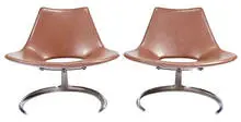 Preben Fabricius, Scimitar lounge chairs (2), c. 1962, Ivan Schlecter, Denmark