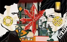 Lari Pittman, Untitled, 2000, Acrylic, alkyd, and aerosol on two paper panels