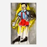 Jim Dine, Pinocchio in a Caul, 2006, lithograph and woodcut in colors with hand-coloring in enamel