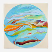 Untitled by Choi Wook-Kyung, 1981, acrylic on canvas, sold Mar 2022