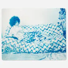 Mickalene Thomas, Afro Goddess Looking Over Shoulder With Yellow Flowers, 2006, c-print mounted on Sintra