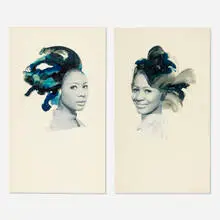 Lorna Simpson, Double Portrait, 2013, screenprint in colors on felt
