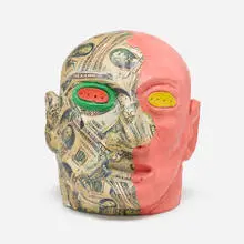 David Wojnarowicz, Untitled (from The Metamorphosis series), 1984, collaged paper and acrylic on cast plaster