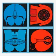 New York 696 by Kawashima Takeshi, 1968, acrylic on canvas, sold Mar 2022