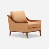 Lounge chair by Modern, c. 1950, walnut, upholstery, sold Mar 2022