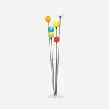 Stilnovo, Floor lamp, c. 1950, enameled steel, brass, marble, glass