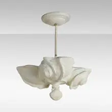 Sirmos, Chandelier, c. 1970, enameled plaster, steel and brass