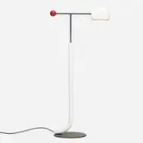 Tomo floor lamp by Toshiyuki Kita, 1985, enameled steel, enameled aluminum, plastic, sold Mar 2022