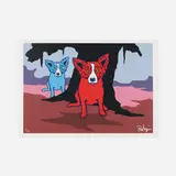 Blue Dogs Don't Like Bein' Blue by George Rodrigue, 1993, screenprint in colors, sold Mar 2022