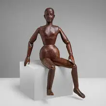 likely French Antique, Articulated artist's mannequin, c. 1920, pine