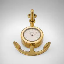 Hermès, Anchor table or wall clock, c. 1970, brass, acrylic