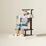 Irving Harper, Untitled (Seated Figure), mixed media and paper construction
