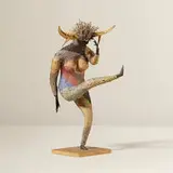 Irving Harper, Untitled (Dancing Figure), painted paper construction on wood base