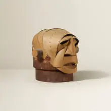 Untitled (Head) by Irving Harper, wood and paper construction, sold Jan 2016