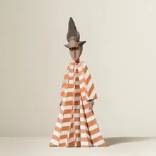Untitled (Striped Figure) by Irving Harper, painted paper construction, sold Jan 2016