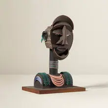 Untitled (Bust) by Irving Harper, paper construction on wood base, sold Jan 2016