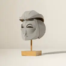 Untitled (Head) by Irving Harper, painted paper construction on wood base, sold Jan 2016