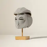 Irving Harper, Untitled (Head), painted paper construction on wood base