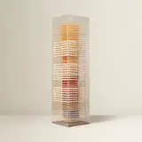 Irving Harper, Untitled, wood and paper construction suspended in acrylic box
