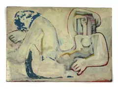 Colin St John Wilson, Untitled, three oil paintings 78 x 55cm