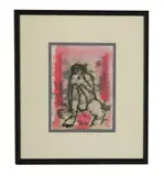 John Emanuel, Untitled, print and oil 20.5 x 15cm