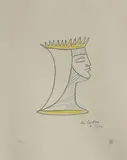 Jean Cocteau, Untitled, 1889, 1889-1963) STUDY OF A HEAD Colour lithograph