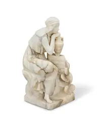 Guglielmo Pugi, carved alabaster figure of 'Rebecca at the Well', alabaster