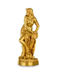 Albert-Ernest Carrier-Belleuse, gilt bronze figure of 'L'Amazone Captive', gilt bronze