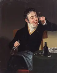 A wine connoisseur; A pinch of snuff, a pair by English School, oil on canvas, sold Feb 2025