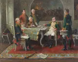 Lajos Kolozsváry, Napoleon with his council of war, oil on canvas