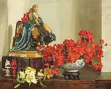Herbert Davis Richter, A study in Scarlett, oil on canvas
