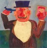 Franz Borghese, A gun to my head, oil on canvas