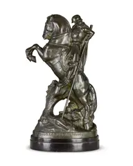Joseph Breitner, patinated bronze figure of 'St George Patronus', patinated bronze