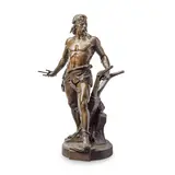Émile André Boisseau, patinated bronze figure 'Ense & Aratro', patinated bronze