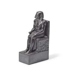 Frank Bowcher, interesting patinated bronze model of Amenemhat III, patinated bronze