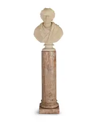 William Theed, carved white marble portrait bust of a gentleman believed to be William Clifford, marble