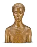 Robert Wlérick, patinated bronze bust of 'Jenny', patinated bronze