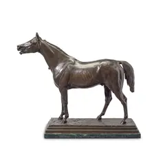 Isidore Bonheur, impressive patinated bronze model of a standing horse, patinated bronze