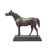 Isidore Bonheur, impressive patinated bronze model of a standing horse, patinated bronze