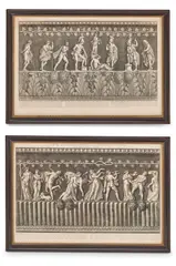 Giovanni Battista Piranesi, Bas-reliefs of vases in the Borghese and Medici Villas, from the series "Vasi, Candelabri, Cippi, Sarcophagi", 1778 (Ficacci, 785, 850), A pair of etchings, slightly later impressions, in ebonised frames