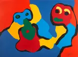 Some People Together I by Karel Appel, 1974, Color lithograph on paper; signed and dated 'appel 74' in pencil lower right; framed, sold Oct 2024