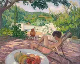 Blanche-Augustine Camus, Enfant près de la table blanche, oil on canvas