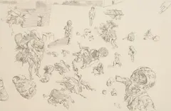 Untitled #3 by called Dado Miodrag Djuric, 1967, Etching on paper; signed and dated 'Dado 67' in pencil lower right; inscribed 'HC' in pencil lower left; framed, sold Oct 2024