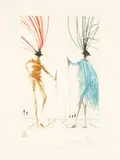 Salvador Dalí, Two Gentlemen of Verona, from the portfolio Much Ado About Shakespeare II (Michler & Löpsinger 405), 1971, Color drypoint on Japan paper; signed 'Dalí' in pencil lower right
