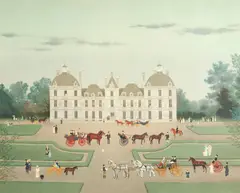 Michel Delacroix, Cheverny, from the Les Chateaux de la Loire suite, 1987, Color lithograph on Japan paper; signed 'Michel Delacroix' in pencil lower right; numbered 'XCVI/CL in pencil lower left; framed