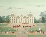Michel Delacroix, Cheverny, from the Les Chateaux de la Loire suite, 1987, Color lithograph on Japan paper; signed 'Michel Delacroix' in pencil lower right; numbered 'XCVI/CL in pencil lower left; framed