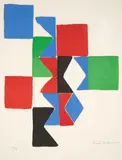 Sonia Delaunay, Hommage à Tzara, c. 1970, Color lithograph on paper; signed 'Sonia Delaunay' in pencil lower right