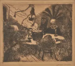 James Ensor, Le Roi Peste, 1895, Etching on paper; signed 'James Ensor' in pencil lower right